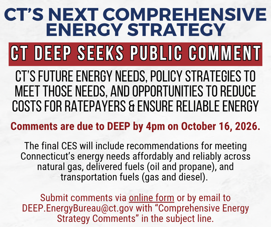 Rep. Callahan Shares Info on CT DEEP Request for Comment on Next Comprehensive Energy Strategy